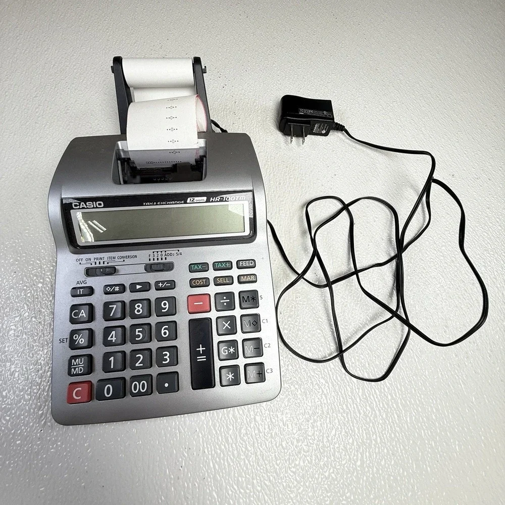 CASIO Digital Printing Calculator HR-100TM 12 Digits